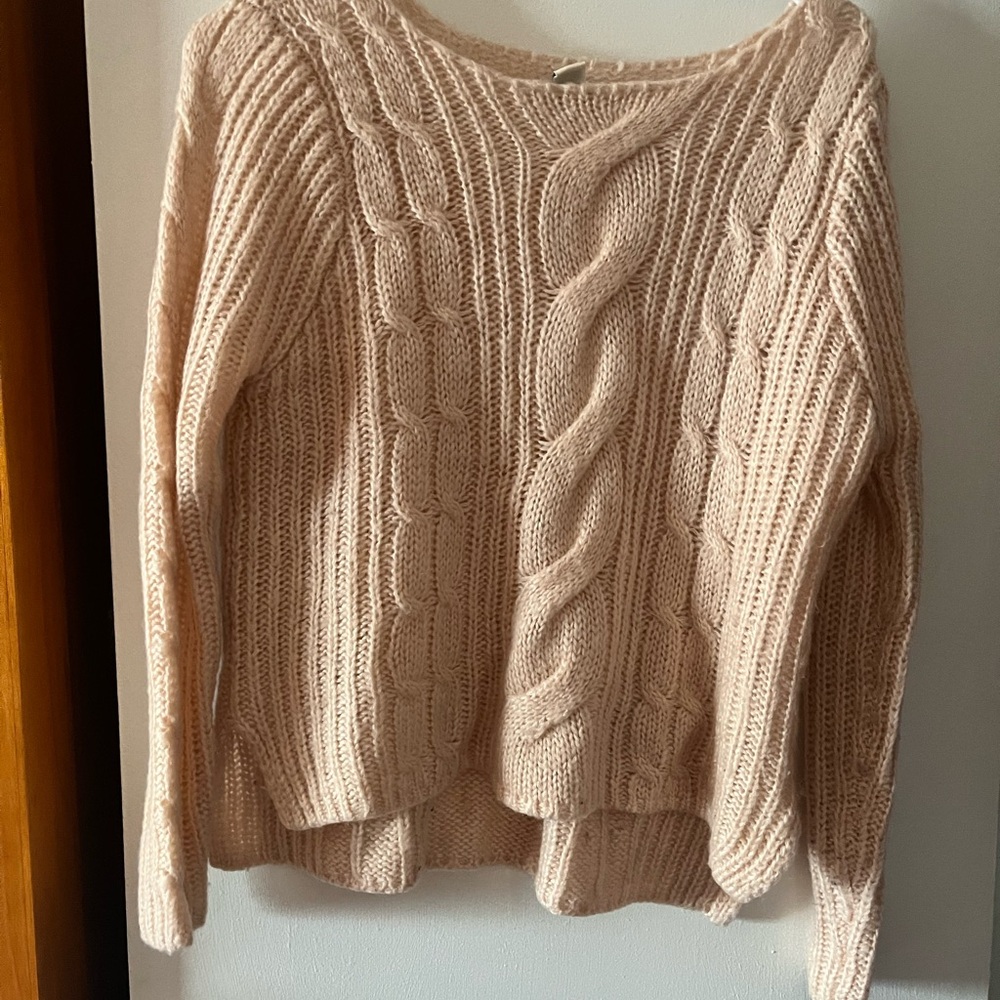 Forever 21 Soft Pink Cable Knit Sweater